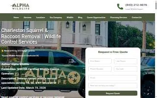 Alpha Wildlife Charleston website