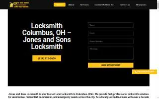 Jones and Sons Locksmith website