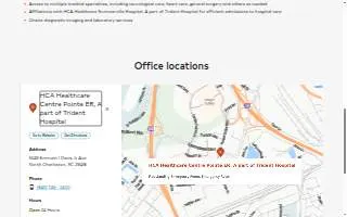 HCA Healthcare Centre Pointe ER, A part of Trident Hospital website