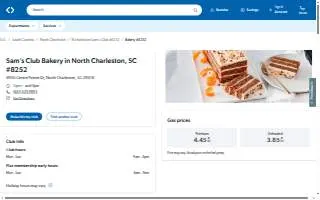 Sam's Club Bakery of North Charleston website