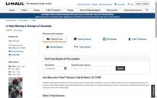U-Haul Moving & Storage of Socastee website