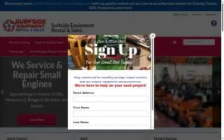 Surfside Equipment Rental & Sales of Surfside Beach website