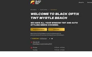 Black Optix Tint of Myrtle Beach website