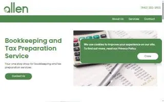 Allen Bookkeeping and Tax of North Myrtle Beach website