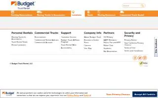 Budget Truck Rental of Myrtle Beach website
