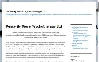 Peace By Piece Psychotherapy Ltd website