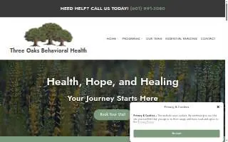 Three Oaks Behavioral Health website