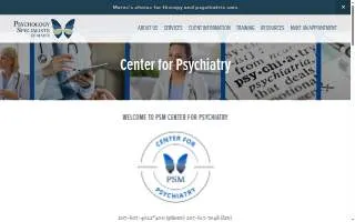 PSM Center for Psychiatry website