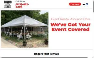 Rogers Tent Rentals website