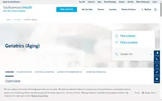 Hospital of Saint Raphael- Geriatrics website
