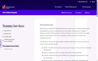 Utah Valley Hospital Trauma Services