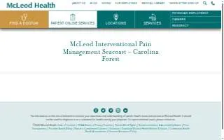 McLeod Interventional Pain Management Carolina Forest website