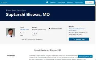 Saptarshi Biswas, MD website