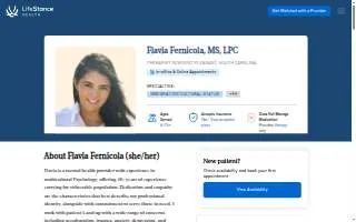 Flavia Fernicola, Counselor of Myrtle Beach website