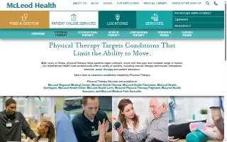 McLeod Physical Therapy website