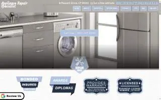 Appliance Repair Specialists of Pleasant Grove website