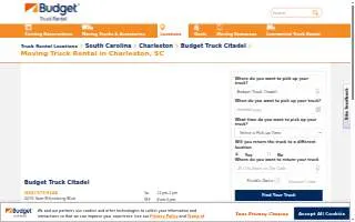 Budget Truck Rental of Charleston website