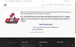 Platinum Dance Center of Monroe website