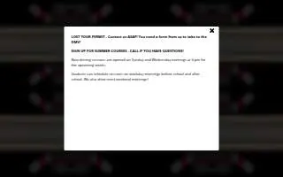 Oregon Area Driving School website