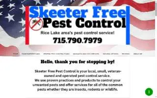 Skeeter Free Pest Control website