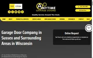 AnyTime Garage Doors of Sussex website