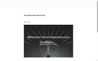 Wisconsin Home Inspectors website