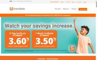 Union State Bank of Pleasant Grove website