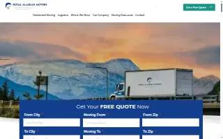 Royal Alaskan Movers of Lakes website