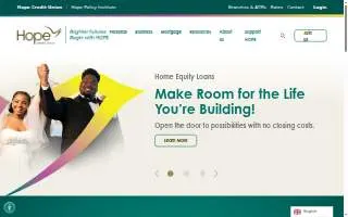 Hope Credit Union website