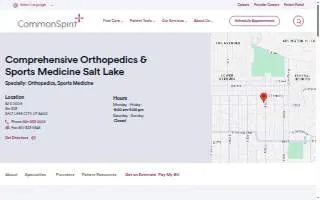 Comprehensive Orthopedics & Sports Medicine Salt Lake of Salt Lake City website