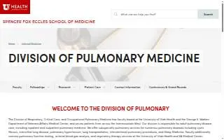 University Of Utah Pulmonary website