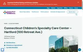 Connecticut Children’s Specialty Care Center – Hartford – 100 Retreat Avenue website
