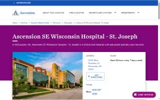 Ascension SE Wisconsin Hospital - St. Joseph website