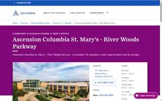 Ascension Columbia St. Mary's - River Woods Parkway website