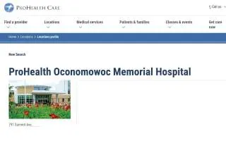 ProHealth Oconomowoc Memorial Hospital website