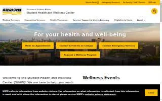 UW-Milwaukee Student Health & Wellness Center website