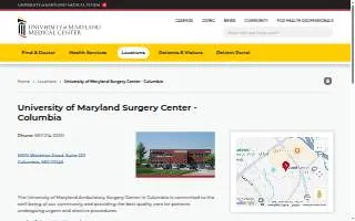 University of Maryland Medical Surgery Center website