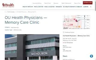 OU Health Physicians - Memory Care Clinic website