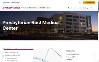 Presbyterian Rust Medical Center website