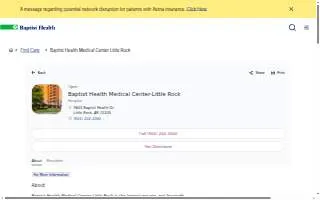 Baptist Health Medical Center-Little Rock website
