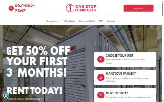 One Stop Self Storage Dayton website