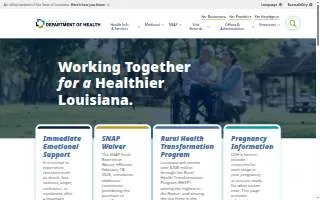 Louisiana Department of Health & Hospitals website