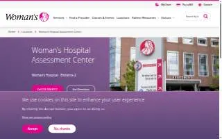 Woman's Hospital Assessment Center website