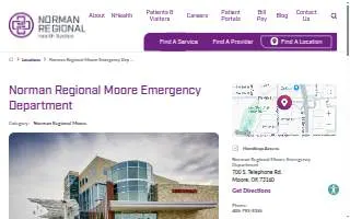 Norman Regional Moore Emergency Department website