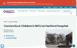Connecticut Children's NICU at Hartford Hospital website