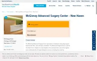 McGivney Advanced Surgery Center - Yale New Haven Health website
