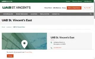 UAB St. Vincent’s East website