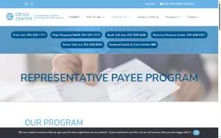 Crisis Center Representative Payee Program website
