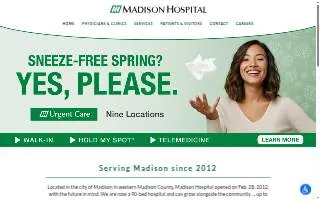 Madison Hospital website