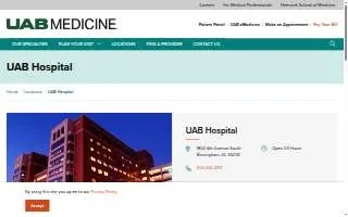 UAB hospital of Leeds website